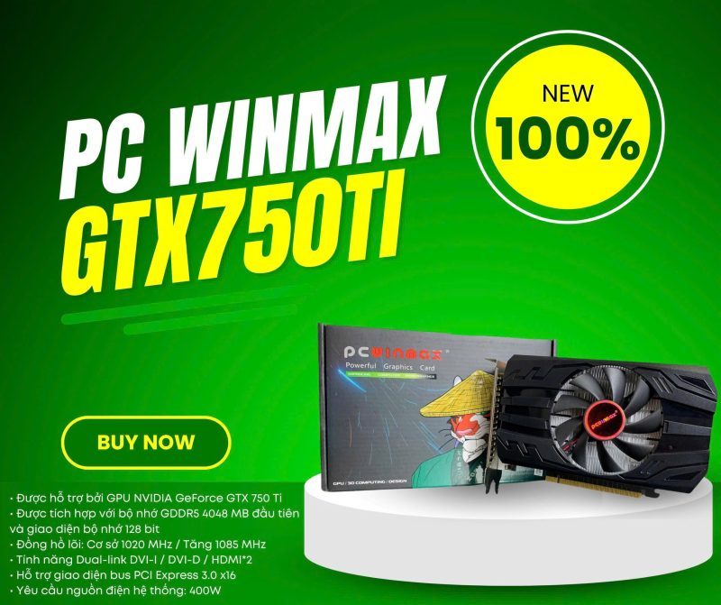 VGA PCWINMAX 750TI 4GB